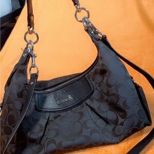 Coach Dark Gray Signature Shoulder Bag